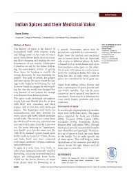 Pdf Indian Spices And Their Medicinal Value