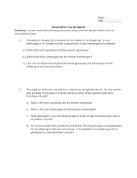 Monohybrid and dihybrid practice problems. Genotypes And Phenotypes Worksheet Answers Worksheet List