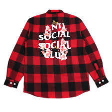 Anti Social Social Club Antisocial Social Club Kkoch Flannel Banian Red Red Red 2018aw Assc Regular Article Old And New Things Product