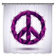 Peace Sign Shower Curtains Bath Mats