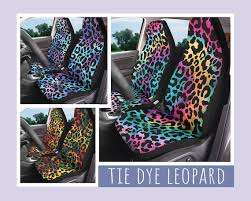 Tie Dye Car Seat Cover Set Cute Leopard