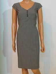 Antonio Melani Gray Pinstripe Sheath Short Work Office Dress Size 10 M 68 Off Retail