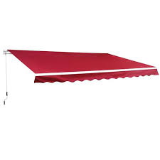 Outsunny 8 Ft Manual Retractable Sun