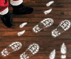 christmas themed footprint floor clings