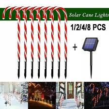 solar power candy cane lights
