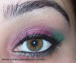 diwali eye makeup tutorial pink green