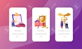 Download this app from microsoft store for windows 10 mobile, windows phone 8.1, windows phone 8. Property Car And Health Medical Insurance Mobile App Page Onboard Screen Set Insurance Policy Paper For Auto Home Life Protection Concept For Website Or Web Page Cartoon Flat Vector Illustration Royalty Free