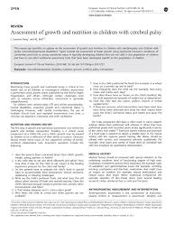 Pdf Assessment Of Growth And Nutrition In Children With
