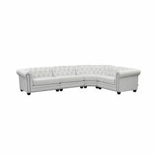 Kennedy White Leather 4 Piece Sectional Amax Leather