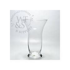 Simple 10 Clear Glass Trumpet Vase On