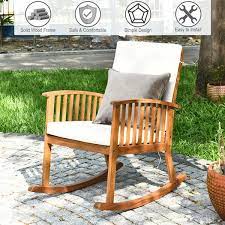 Natural Wood Outdoor Rocking Chair