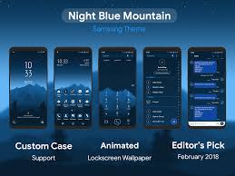 night blue mountain samsung theme by