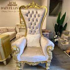 baroque french luxury throne chair