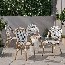 faux rattan outdoor french bistro chair