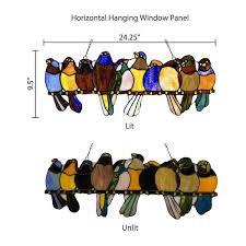 Multi Stained Glass Birds On