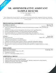Administrative Assistant Responsibilities Senior Resume Duties Sr