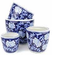 Pot Blue White Grace Ceramic