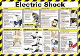 Rs Pro Electric Shock Treatment Guidance Safety Poster Semi Rigid Laminate English 420 Mm 590mm