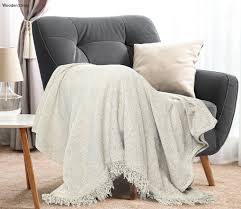 natural soft chenille throw