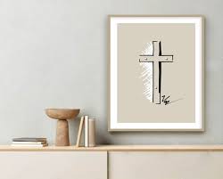 Print Simple Cross Wall Art Religious