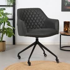 dining room chair on wheels levi black