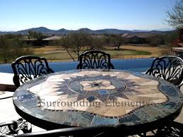 5 Round Mosaic Table With Matching