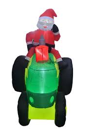john deere 6ft inflatable santa tractor