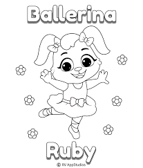 Even if you want coloring pages for yourself or your kids to fill the color in pages you can use our coloring pages for free. Ballerina Ruby Coloring Pages For Kids