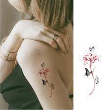 Red Spider Lilies Temporary Tattoo Lycoris Radiata Tattoo - Etsy