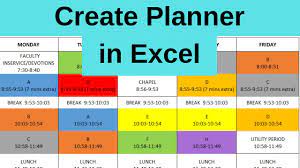create daily weekly planner in excel