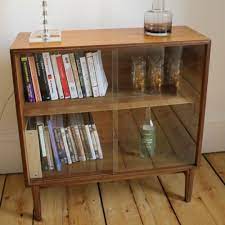 Vintage Bookcase With Glass Sliding