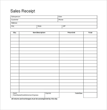 Blank Sales Receipt Form Pdf Blank Receipt Template Pdf Simple