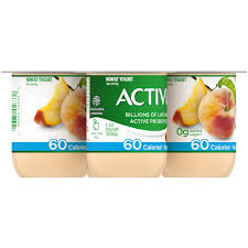 activa peach nonfat yogurt 4 count 4 oz
