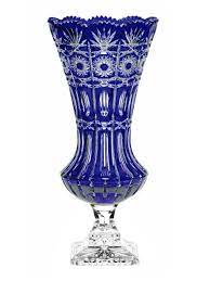 These are tall glasses with handles on the sides. Amazon Com Arnstadt Crystal Vintage Cobalt Blue Flower Vase Colored Cut Crystal Old Fashioned Luxury Pattern Home Kitchen
