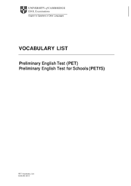 preliminary vocabulary list 