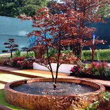 Copper Tree Glass Flower Fountains