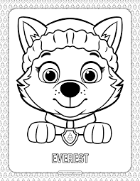 Free paw patrol coloring page to print 768×1024. Paw Patrol Cartoon Everest Head Coloring Page