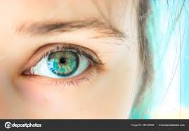 a beautiful woman s blue green eye with