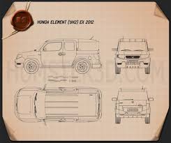 honda element ex 2008 blueprint hum3d
