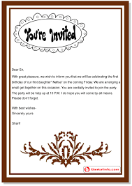 sle invitation letter for kid s