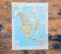 1960s North America Relief Map World