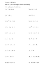 Solving Quadratic Equations By Factoring