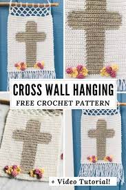 Crochet Easter Cross Wall Hanging