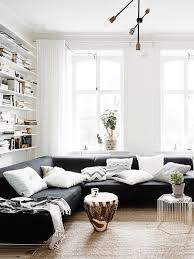 black sofa living room decor
