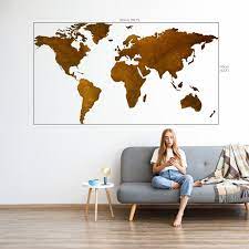 World Map Metal Wall Art Map Wall Decor