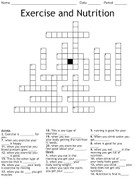 exercise and nutrition crossword wordmint