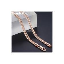 Trendsmax Necklace For Women Men 585 Rose Gold Snail Curb