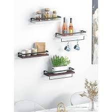 White Wooden Plant Shelf Wall Mounted