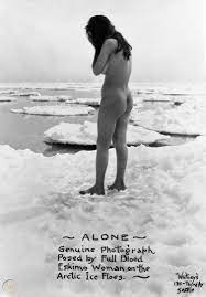 c.1910s WHITNEY'S NUDE of ESKIMO WOMAN on ARCTIC ICE FLOES~ORIGINAL 5x7  NEGATIVE | #1821694207