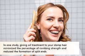 oil application to wet hair post shower
